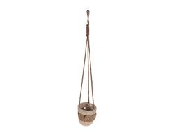 Кашпо плетеное подвесное D18cm, H16cm, две каймы