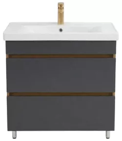 cumpără Dulap pentru lavoar Mashtab 12335 Torino (Sava) cu 2 sertare fara mâner 800x470x850 Stejar-Antracit în Chișinău 