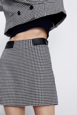 Юбка ZARA Черно-белый 6416/150/064