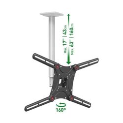 Ceiling Mount Barkan ''4500L'' White/Black 13"-75" Full Motion, max.43kg, VESA mm: up to 600x400mm