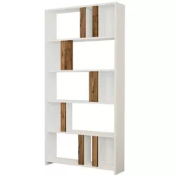 cumpără Raft de birou Trendy Lima, Alb, Nuc 90x180x20cm, raft de carti în Chișinău 