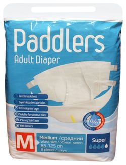 Подгузники для взрослых Paddlers Eco Pack Medium 8шт 85-125см 40-70кг