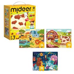 cumpără Puzzle Mideer MD1480 Puzzle Scene din Viața Animalelor, 3 în 1 (nivelul 3) în Chișinău 