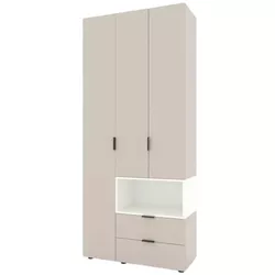 cumpără Dulap Nex Home A002R cu usi batante, 1000x420x2300mm, Cashmere/White Snow în Chișinău 