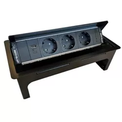 купить Розетка электрическая ASA Plastici 060.31F.00509 Versanet 3 sockets F + 1 USB 5V (A+C) Matt black в Кишинёве 