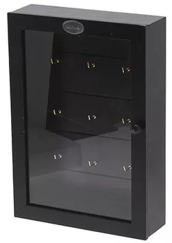 купить Короб для хранения Promstore 26579 pentru chei cu balamale 19x6x27cm, neagra в Кишинёве 