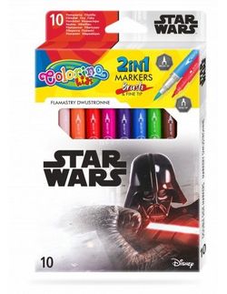 Набор фломастеры 2 в 1, 10 цветов - Colorino Disney Star Wars