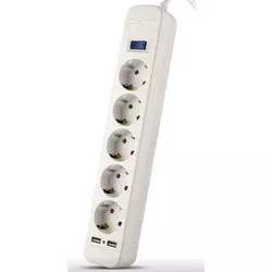 купить Фильтр электрический Sven SF-05LU, 5 Sockets + 2 USB (2,4 A) , 3.0m, White в Кишинёве 