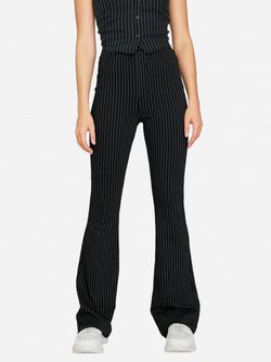 Брюки Stradivarius Черный в полоску 4563/693/004