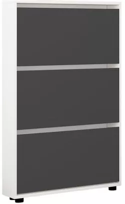 купить Полка для обуви Mobildor-Lux Leo Slim 50x16x125H cm White/Anthracite в Кишинёве 