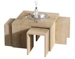 купить Журнальный столик Trendy Ortanca, Stejar Safir 60x60x37cm, set в Кишинёве 