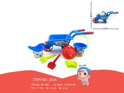 Набор игрушек для песка в синей тележке 7ед, 60X26cm
