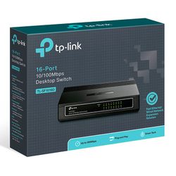 16-port 10/100Mbps Desktop Switch  TP-LINK " TL-SF1016D", Plastic Case