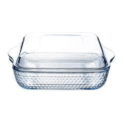 купить Форма для выпечки Borart 145418 Vas de copt fagure embosat cu capac din sticla, 23.8x21.2cm в Кишинёве 