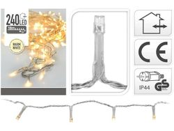 Luminite de sarbatoare "Fir" 240LED alb-cald, 18m cablu transparent