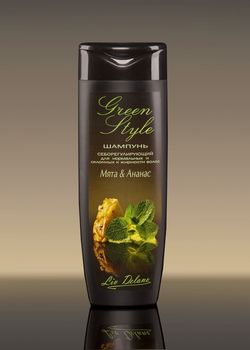 Себорегулирующий шампунь «Мята&Ананас» для нормальных и склонных к жирности волос Green style