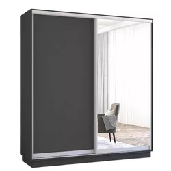 cumpără Dulap Mobildor-Lux Fox uși glisante din oglindă și PAL (200x60x220H cm) Anthracite în Chișinău 