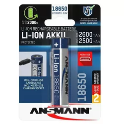 купить Аккумулятор Ansmann 1307-0002 18650 Li-Ion 3,6 V / Typ 2600mAh в Кишинёве 