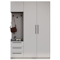 cumpără Mobilă pentru antreu Bayro Serenity 1500x2200x518 de colț stâng light grey cu 3 sertare în Chișinău 