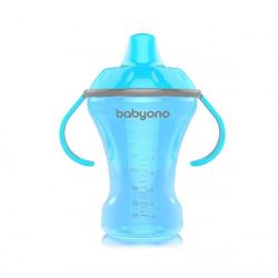 Поильник-непроливайка Babyono с твердым носиком 260 мл (9+ мес) голубая