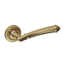 Дверная ручка на розетке Aurora матовая золото  + накладка WC