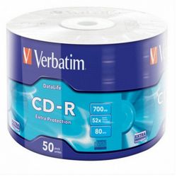 CD-R   Printable 100*Cake, Verbatim, 700MB, 52x, AZO PRO, Printable NO ID Brand