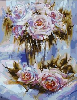 Pictura pe numere 40x50 - Trandafiri căzuți