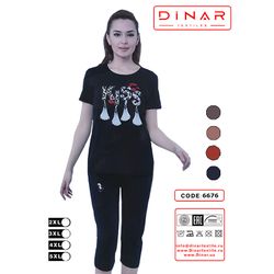 Женская футболка с брюками 3 четверти (2XL-5XL)