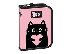 купить Школьный пенал St.RIGHT 57818 Penar 1zip, 20.5x14x3.5cm, Purrfect Love, textil в Кишинёве 