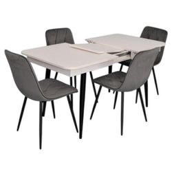 cumpără Set masă și scaune Evelin di Costacurta стол DT-431-1R B + 4 стула YTC-080B Dark grey în Chișinău 