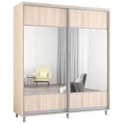 cumpără Dulap Mobildor-Lux Aron cu uși glisante cu oglindă orizontal (180x60x210H cm) Sonoma în Chișinău 