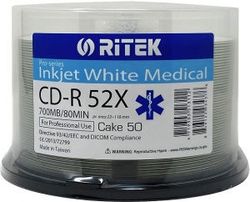 CD-R   Printable  50*Cake, Ritek, 700MB, Medical Inkjet FF