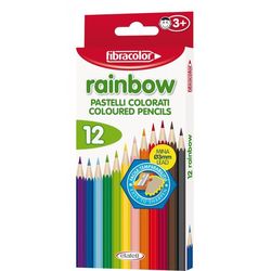 Карандаши цветные Fibracolor Baby Rainbow 12 цветов с точилкой