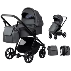 cumpără Сărucior pentru copii Tutis 2in1 MIO PLUS Leather 2/1 Dark Grey 021 (1232021) în Chișinău 
