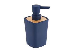 Диспенсер для мыла Tendance Rubber 380ml, крышка бамбук, син