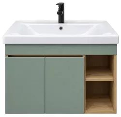 cumpără Dulap pentru lavoar Mashtab 12634 Niagara (Sava) suspendat cu 2 uși si rafturi 800x470x580 Stejar-Olive în Chișinău 