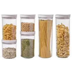 cumpără Container alimentare Vacane 6598 Pentru crupe, stivuibile, rotunde, acril/plastic set 6buc în Chișinău 