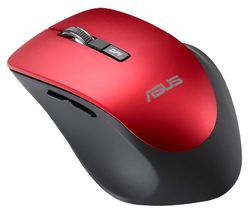 Wireless Mouse Asus WT425, Optical, 1000-1600 dpi, 6 buttons, Ergonomic, Silent, 1xAA, Red