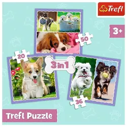 купить Головоломка Trefl 34854 Puzzles 3in1 Lovely dogs в Кишинёве 