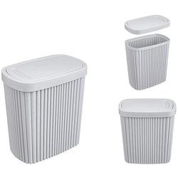 купить Урна для мусора Бытпласт 56896 Econova Velvet 1.9l, 16x10x17.2cm, gri deschis в Кишинёве 