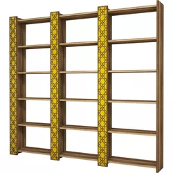 cumpără Raft de birou Trendy Orasul 3, Nuc, Galben 184x170x24cm, raft de carti în Chișinău 