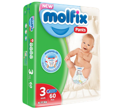 Трусики Molfix 3 3D (6-11 кг), 60 шт.