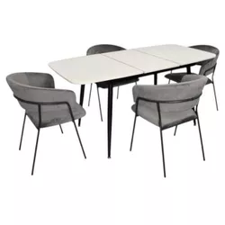 купить Комплект стол и стулья Evelin di Costacurta стол DT-532R B + 4 стула YTC-097B UF Blu-14 (Dark grey) в Кишинёве 