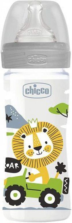 Chicco Бутылочка пластиковая с силиконовой соской,250 мл