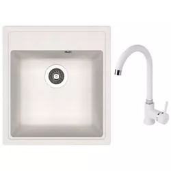 купить Мойка кухонная со смесителем Dr.Gans Nika 470 + SanDonna F 7073 alb в Кишинёве 