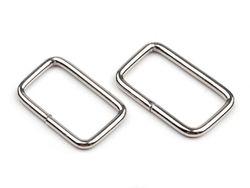 Inel metalic dreptunghiular, 13x25 mm, argintiu