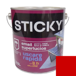 STICKY Эмаль Быстросохнущая Красная 2,5 л