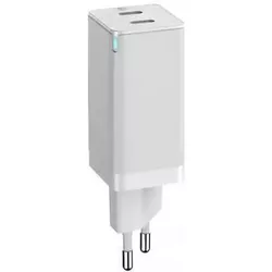 cumpără Încărcător cu fir Helmet Wall Charger GaN 2*Type-C 45W 6A, White în Chișinău 