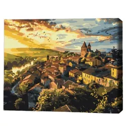 купить Картина по номерам BrushMe BS53966FC 40х50cm (fără cutie) Păsări deasupra turnurilor в Кишинёве 