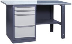 купить Стационарный инструмент УХЛ-МАШ 21 2М2Б О Верстак рабочий 120см (1 тумба, 4 ящика) столешница оцинковка 2мм в Кишинёве 